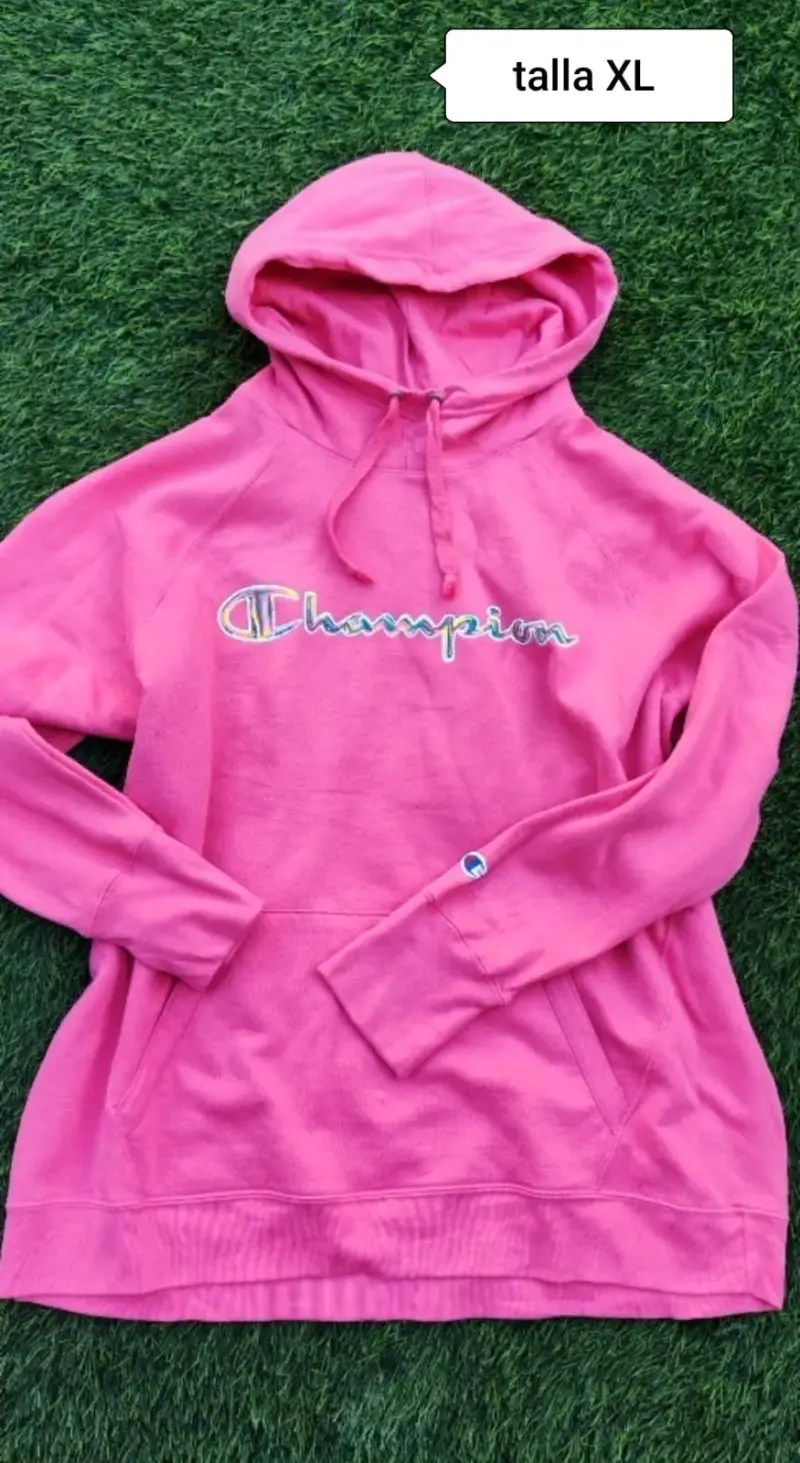 Polerón Champion rosa con capucha talla XL - 1
