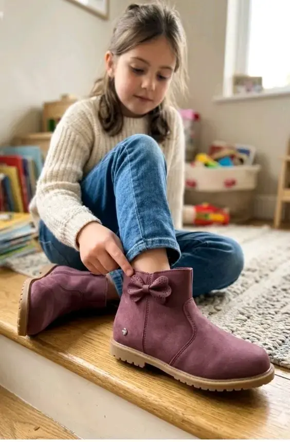 Botin de niña con lazo decorativo opaline - 2