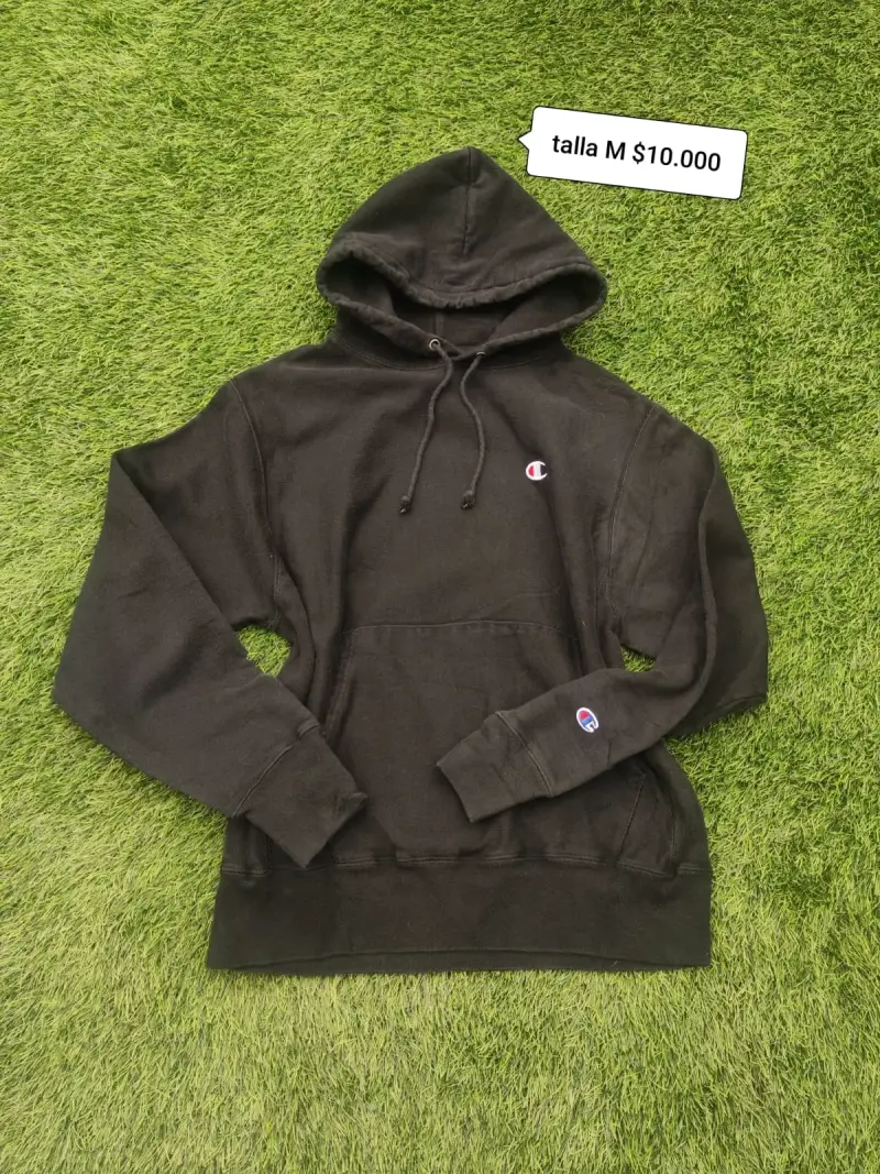 Polerón unisex Champion negro con capucha - 2
