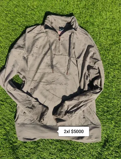 Polerón gris con cierre medio 2XL - miniatura 1
