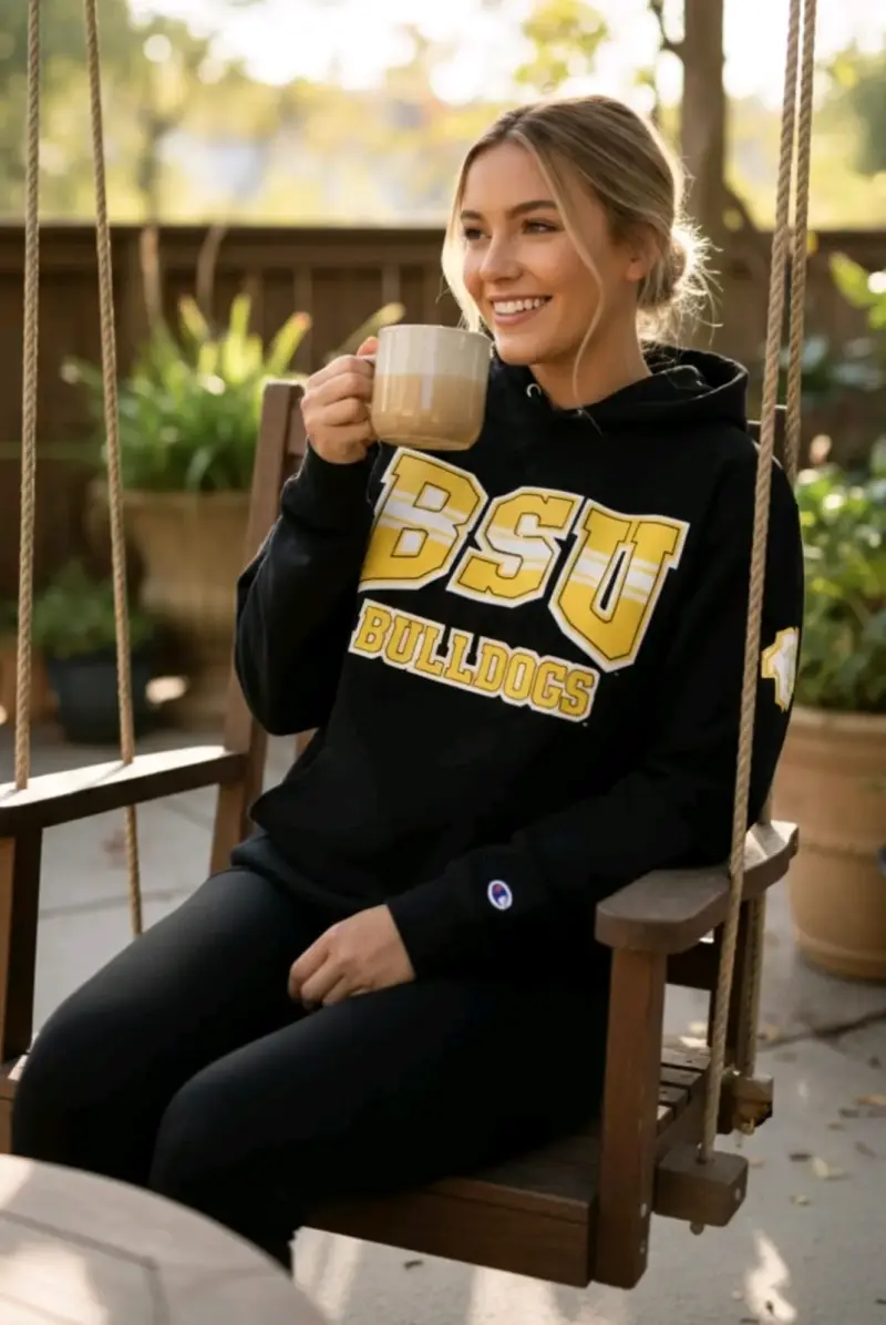 Polerón negro BSU Bulldogs con capucha - 2