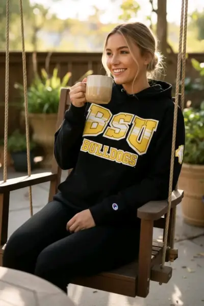 Polerón negro BSU Bulldogs con capucha - miniatura 2