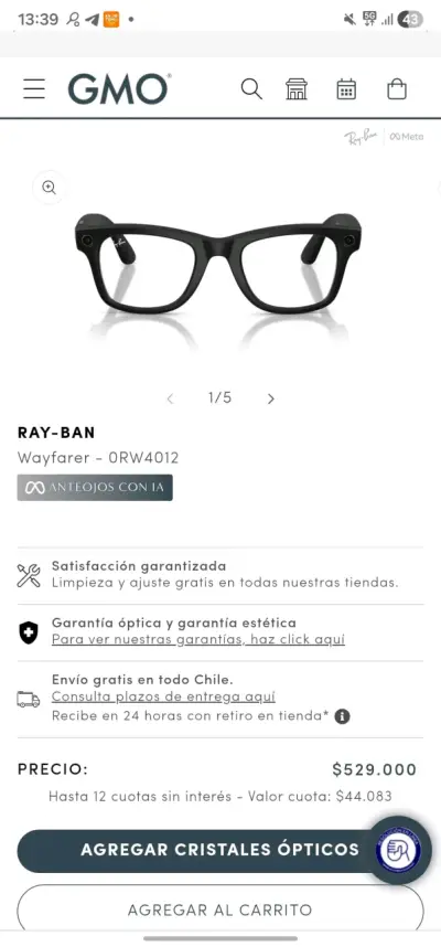 Gafas inteligentes Ray-Ban Stories Meta Transition - miniatura 2