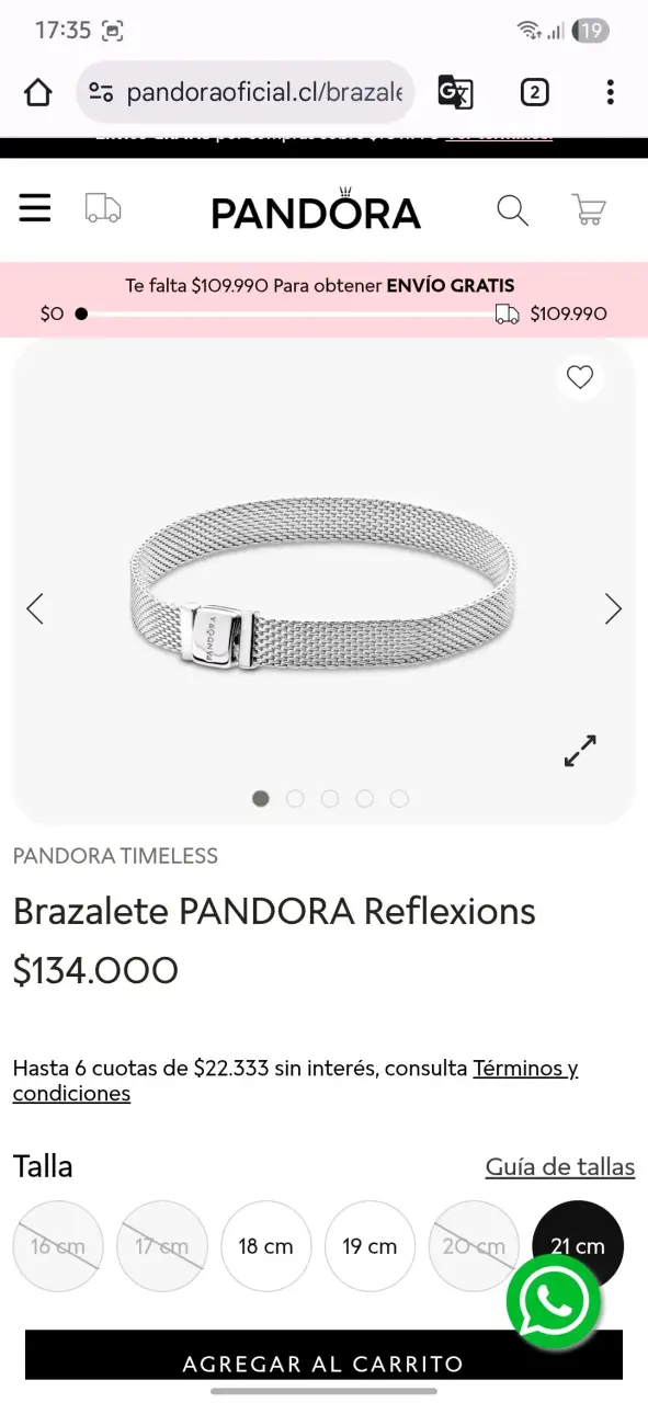 Pulsera Pandora de plata con caja original - 3