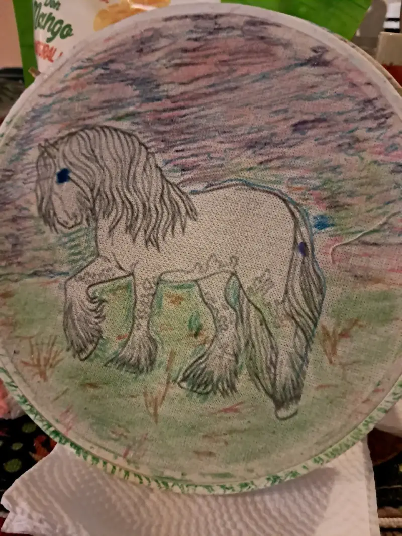 PINTURA de caballo en bastidor - 1