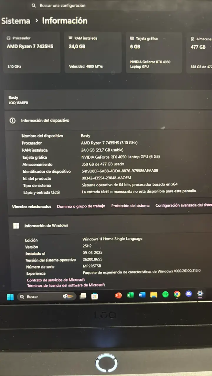 Laptop Gamer Lenovo LOQ15 ARP 9 - 5