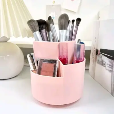 Organizador de maquillaje giratorio rosa - miniatura 1