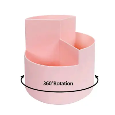 Organizador de maquillaje giratorio rosa - miniatura 2