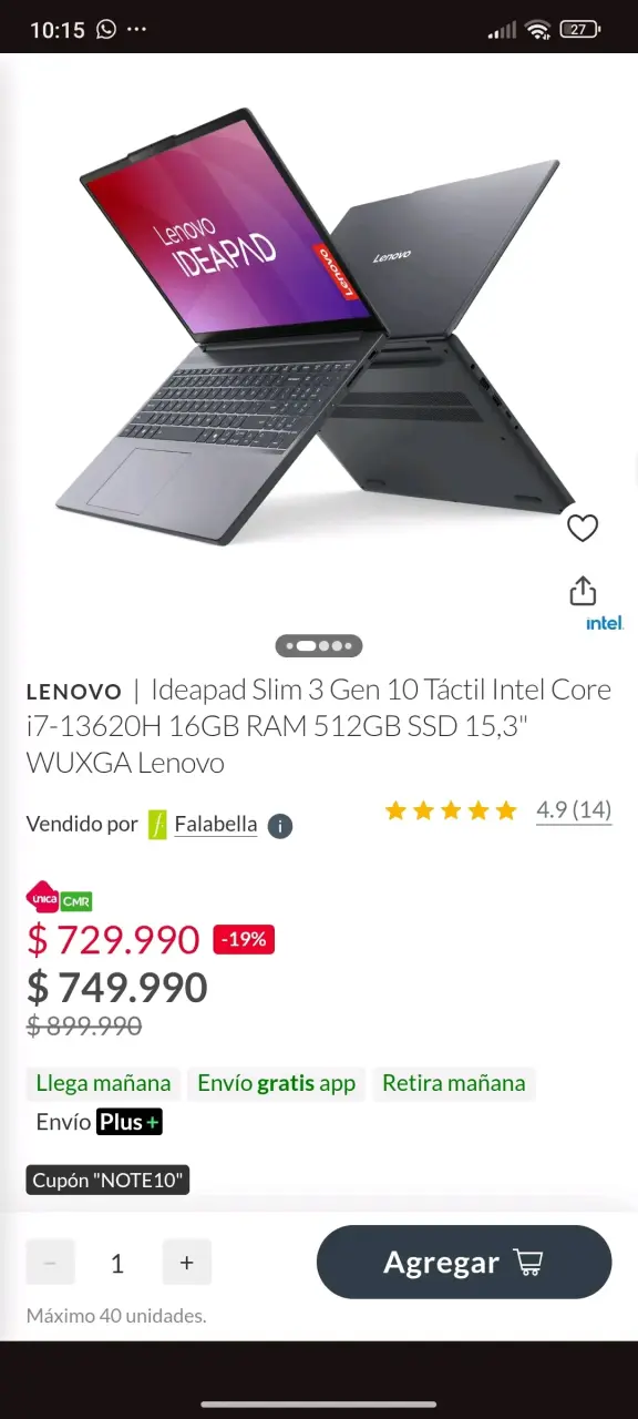Laptop Lenovo IdeaPad Slim 3 i7 13th Gen - 6