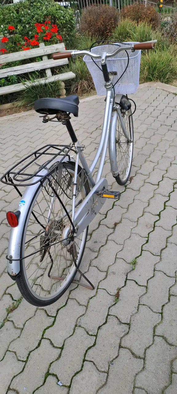 Bicicleta urbana de paseo plateada - 2