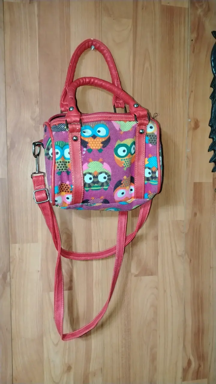 Bolso de mano con diseño de búhos