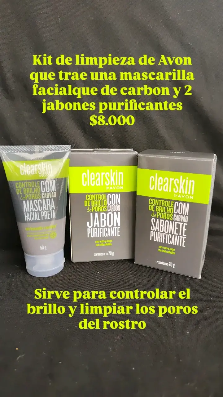 Kit de limpieza facial Avon Clearskin carbón - 1