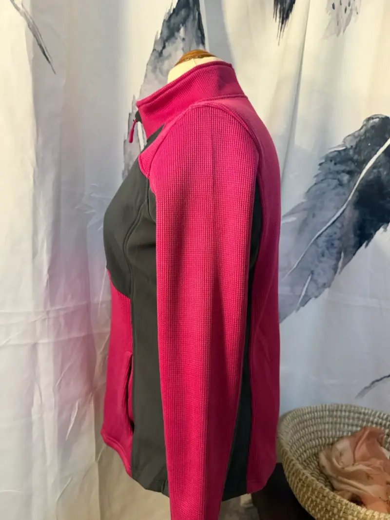 Chaqueta deportiva Reebok fucsia y gris - 2