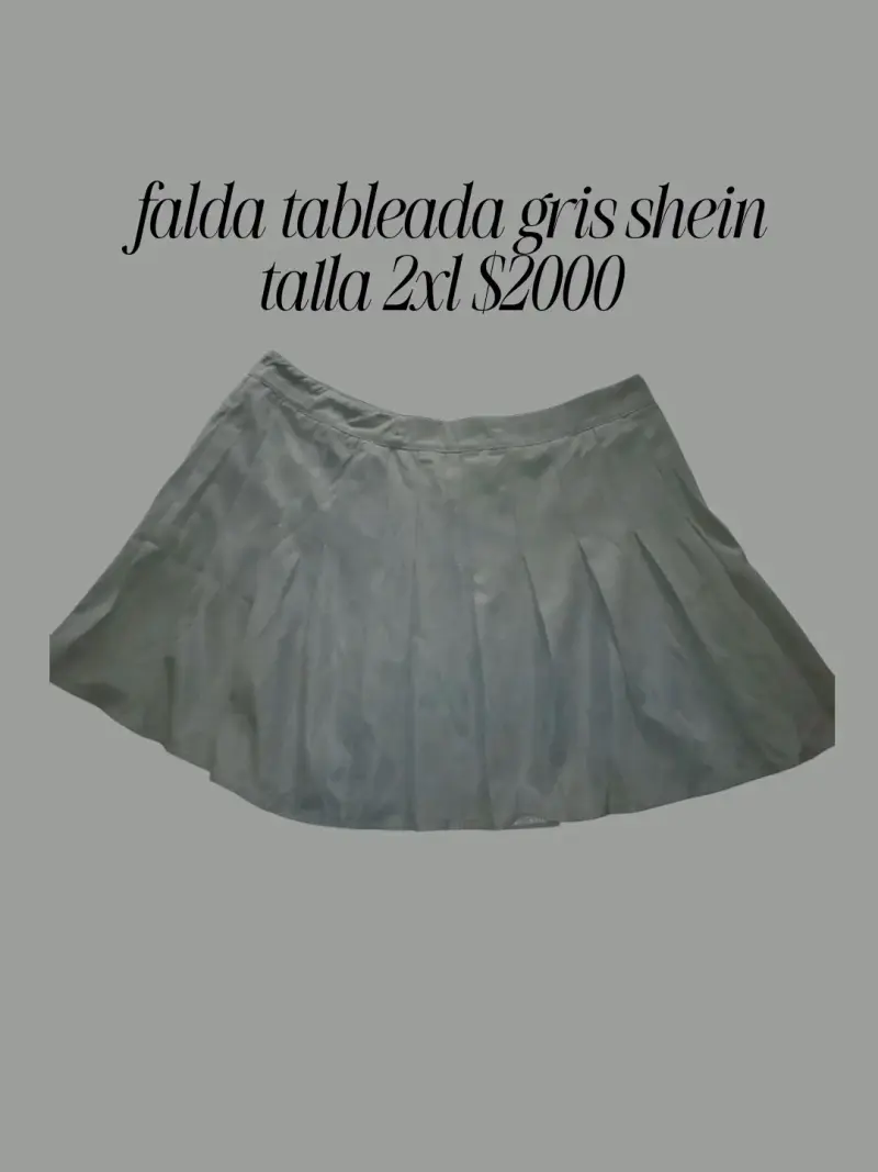 Falda tableada gris Shein talla 2XL