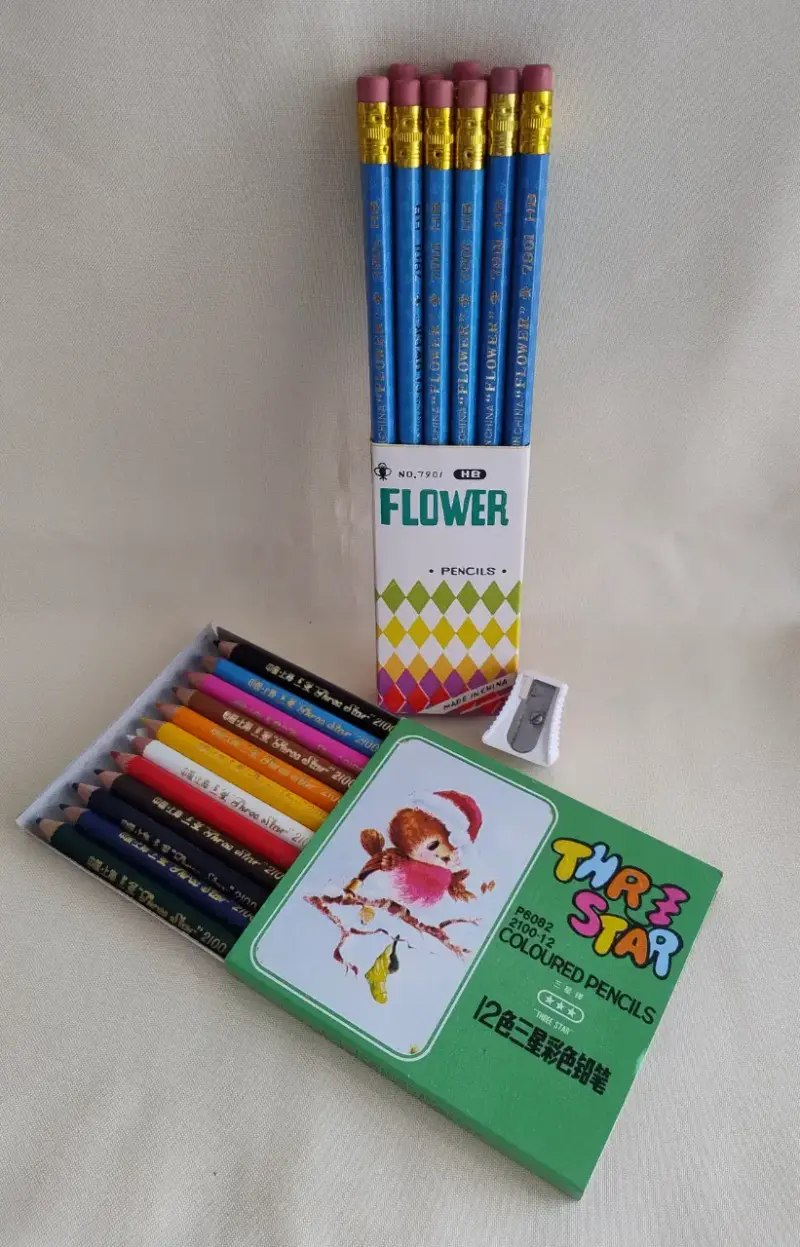 Set de lápices Flower y Three Star Vintage - 1