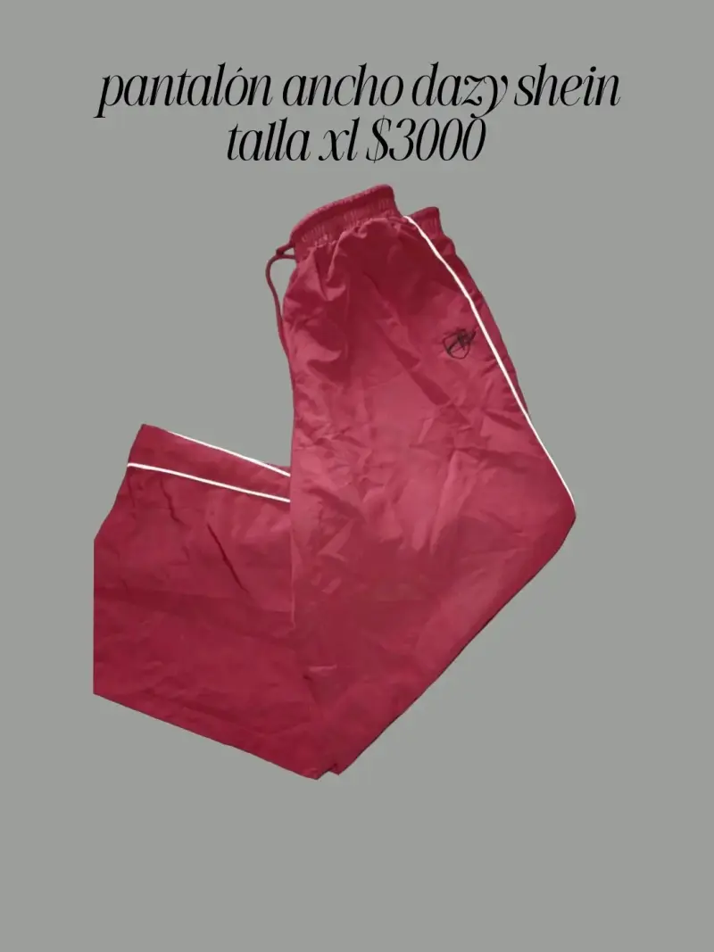 Pantalón ancho Dazy Shein rojo talla XL