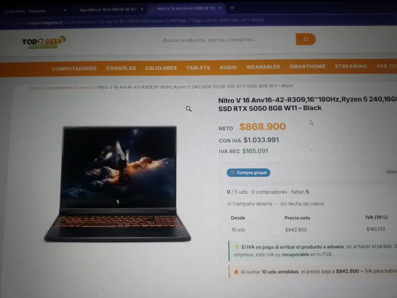 Laptop Acer Nitro v 16 AI - 6