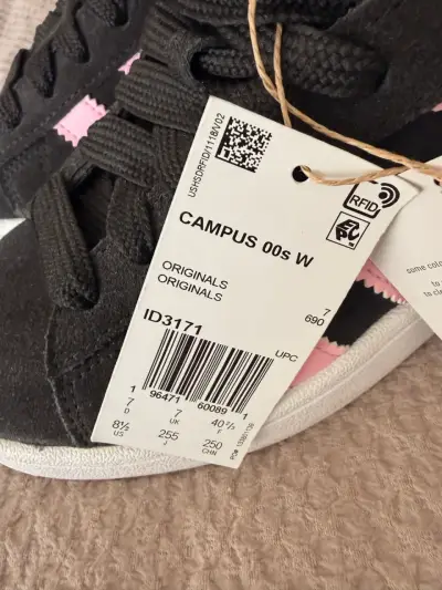Zapatillas Adidas negras con franjas rosadas - miniatura 5