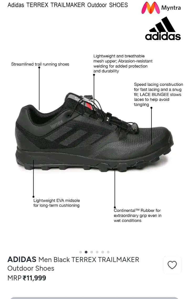 Zapatillas Adidas Terrex negras para trekking - 6