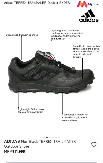 Zapatillas Adidas Terrex negras para trekking - miniatura 6