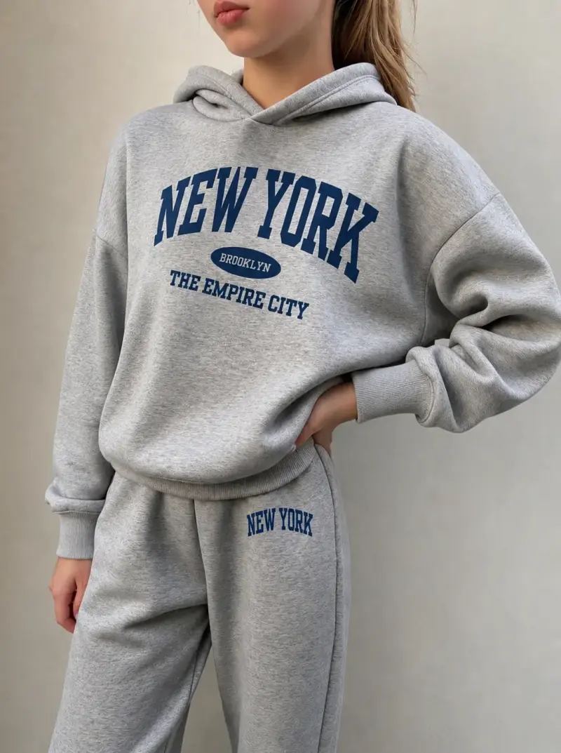 Conjunto  gris con estampado New York talla 12 - 2