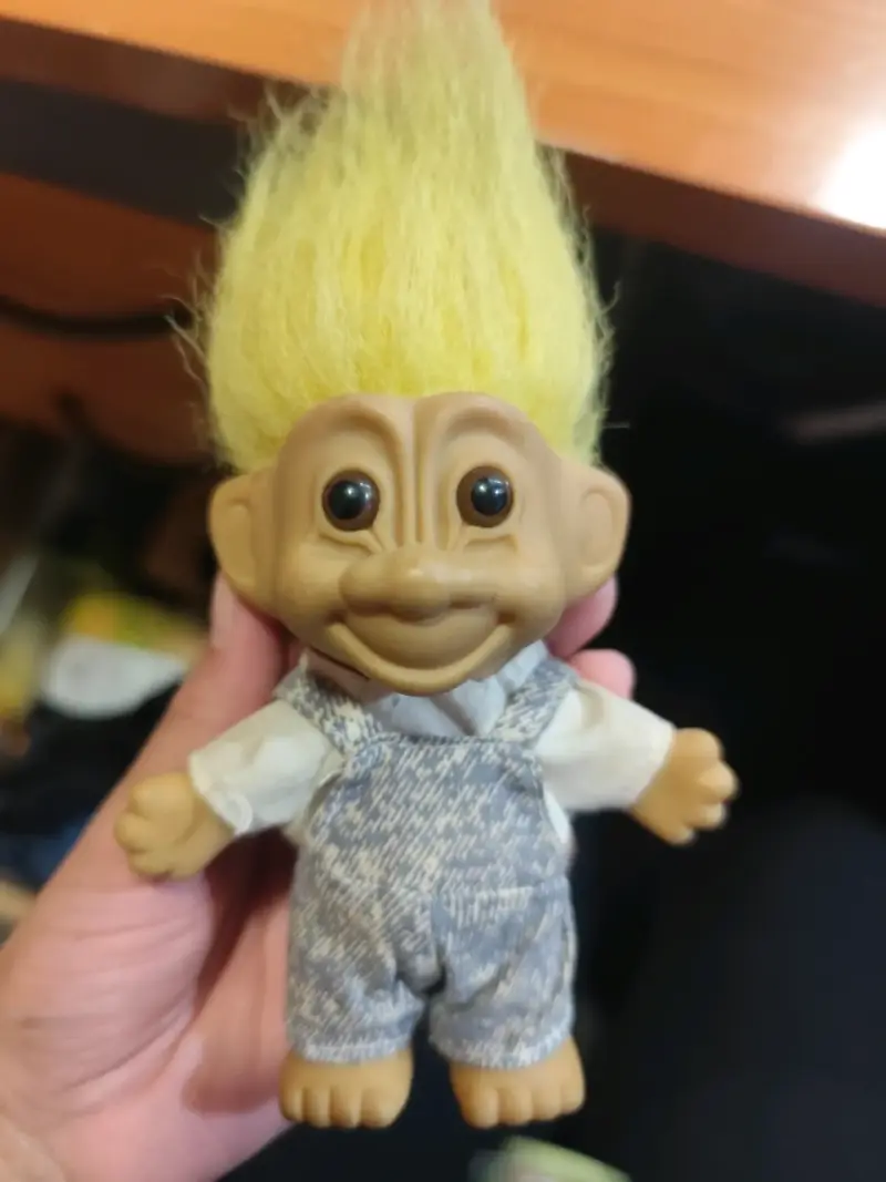 Muñeco troll vintage con vestido azul - 4