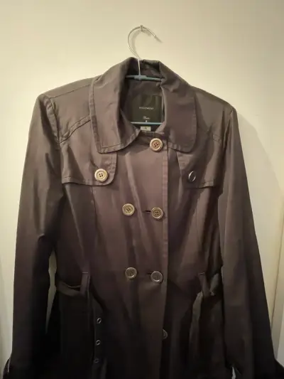 Abrigo trench negro Basement - miniatura 2