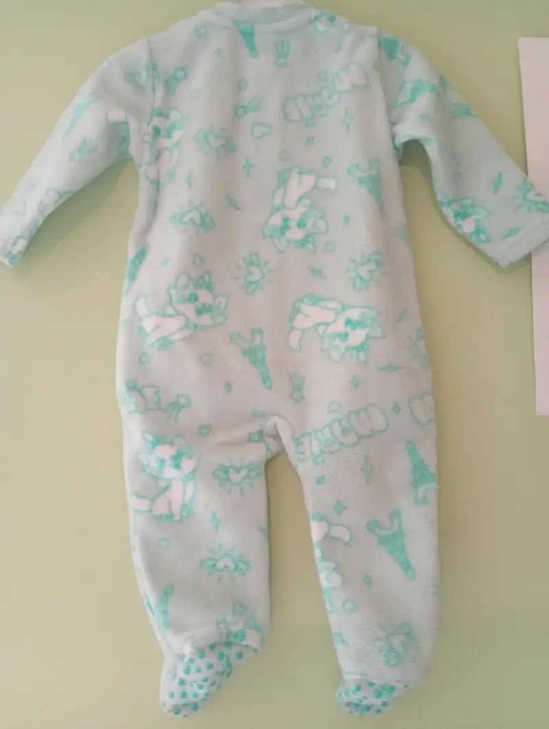 Pijama enterito polar para bebé celeste - 3