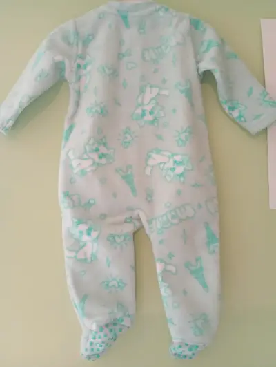 Pijama enterito polar para bebé celeste - miniatura 3