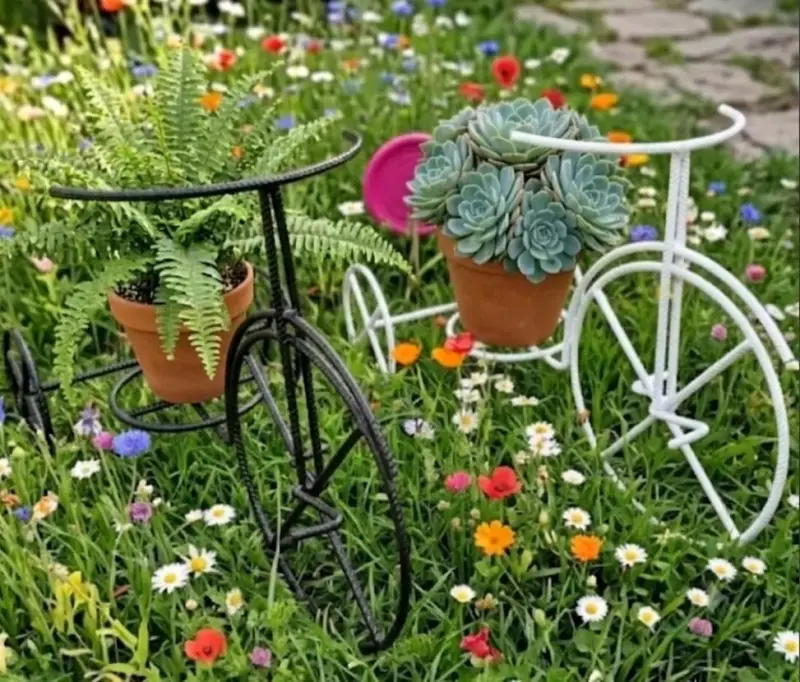 Soportes de macetas en forma de bicicleta - 1