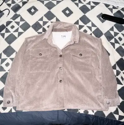 Chaqueta de cotelé café claro (M) - miniatura 1