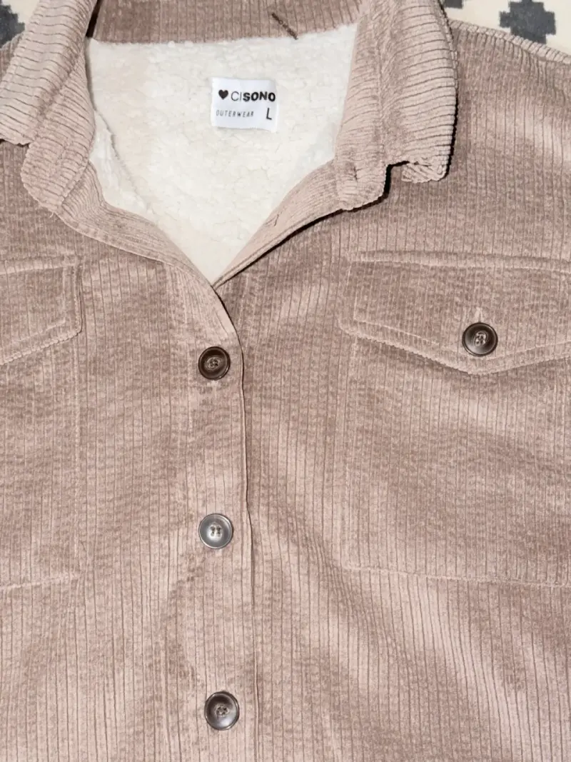 Chaqueta de cotelé café claro (M) - 2