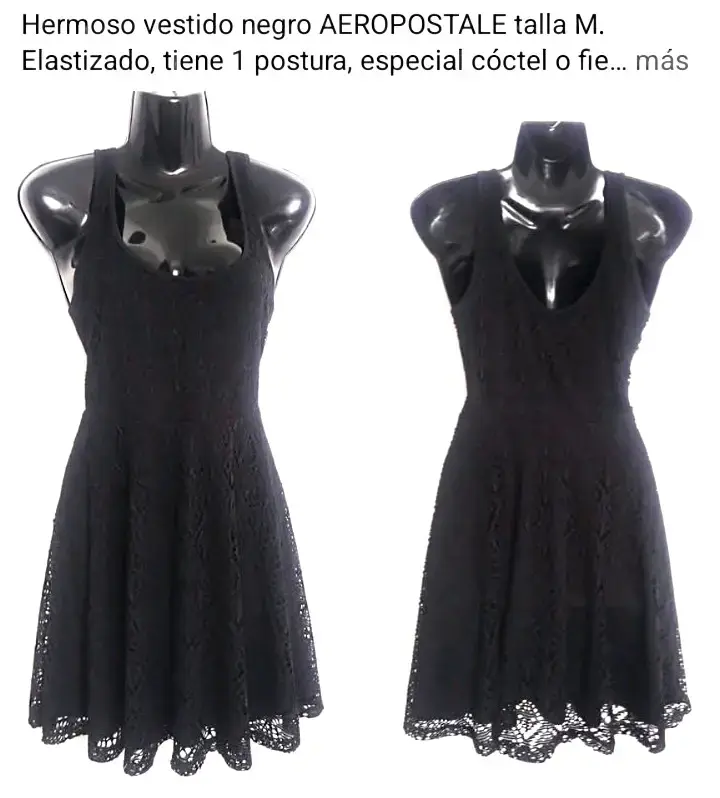 Vestido negro Aeropostale elástico talla M