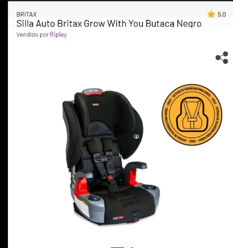 Silla de auto Britax Pioneer gris y negra - 2