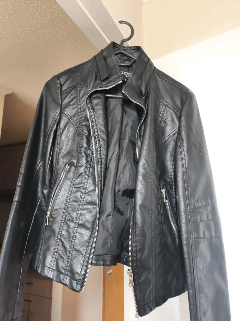 Chaqueta de cuero negra con cierre Todo piel - 1