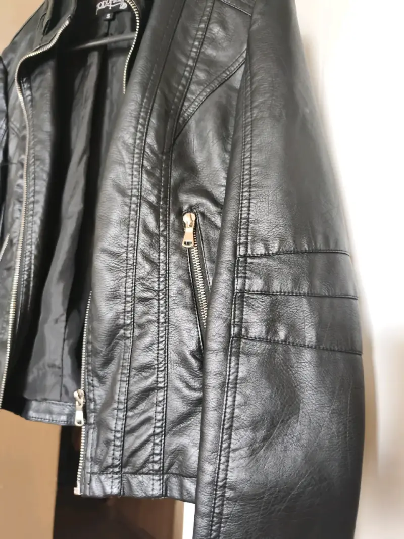 Chaqueta de cuero negra con cierre Todo piel - 5
