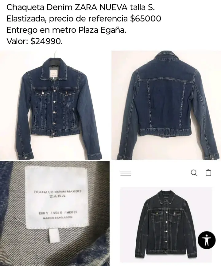 Chaqueta denim ZARA nueva talla S