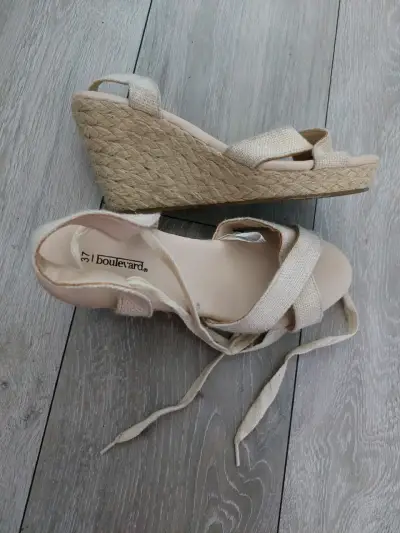 Sandalias de cuña beige Boulevard talla 37 - miniatura 2