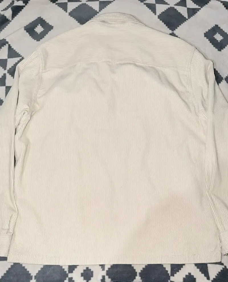 Chaqueta beige de cotelé con cierre - 3