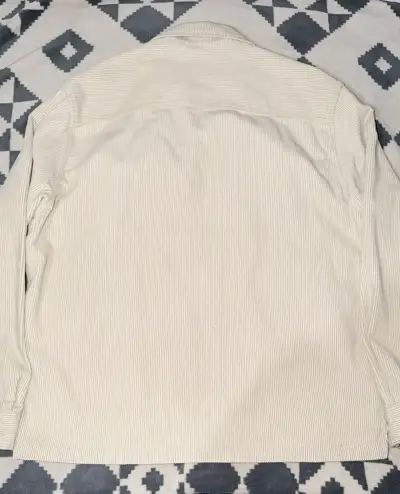 Chaqueta beige de cotelé con cierre - miniatura 3