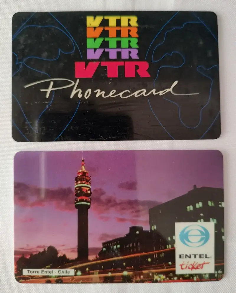 Tarjetas telefónicas VTR y Entel Chile Vintage - 4