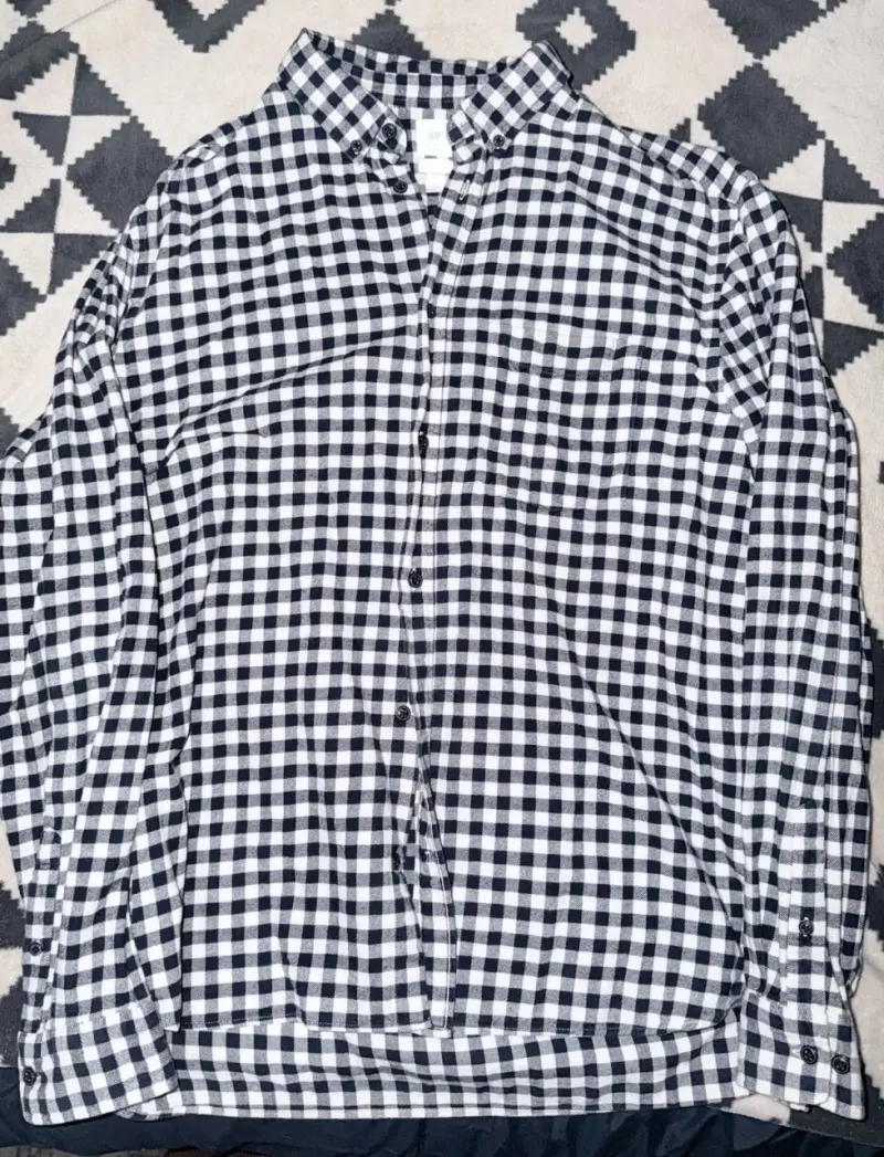 Camisa a cuadros beige y negro H&M - 1