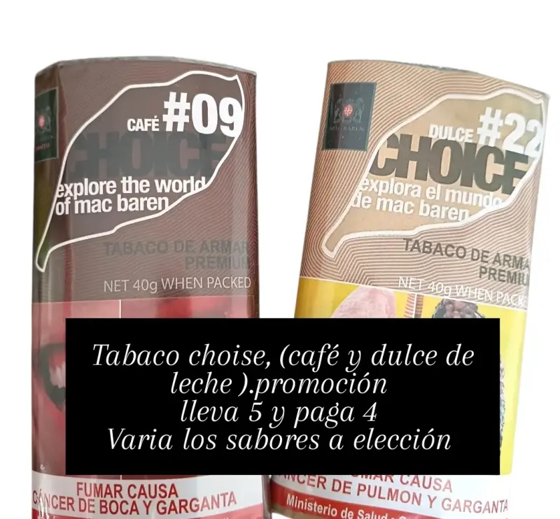 Tabaco Choice café y dulce de leche