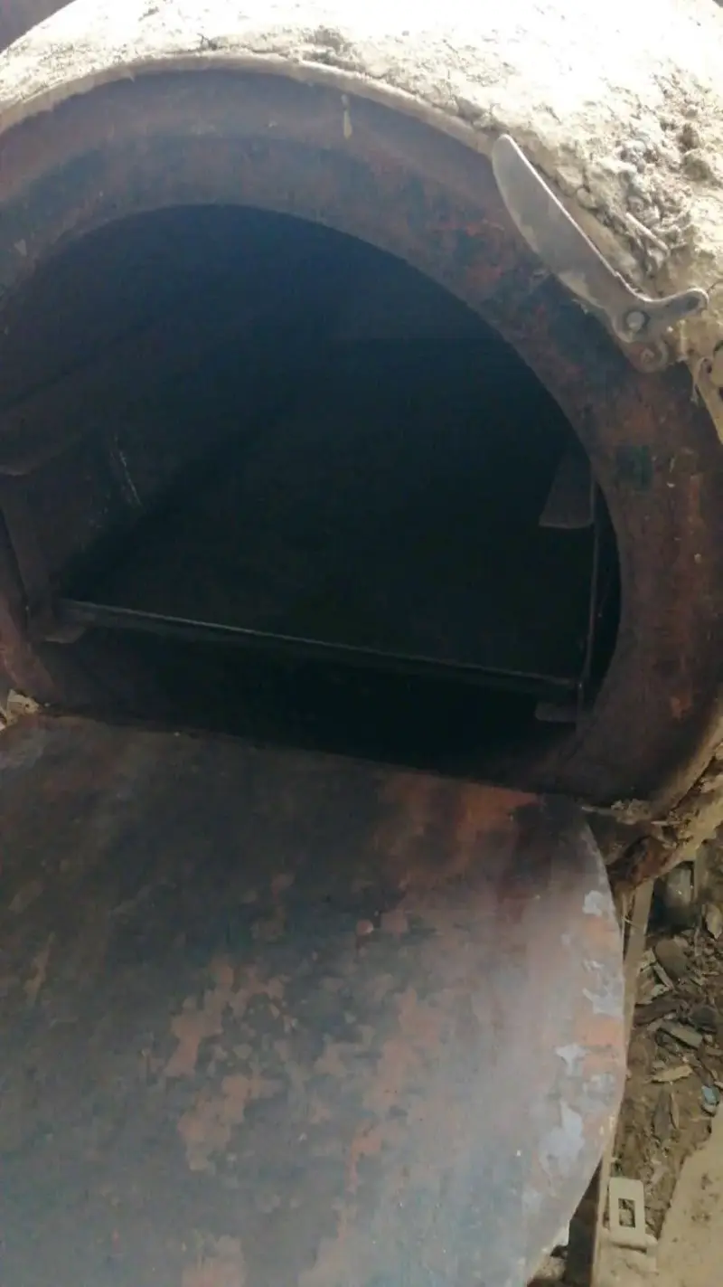 Horno de tambor metálico para leña - 1