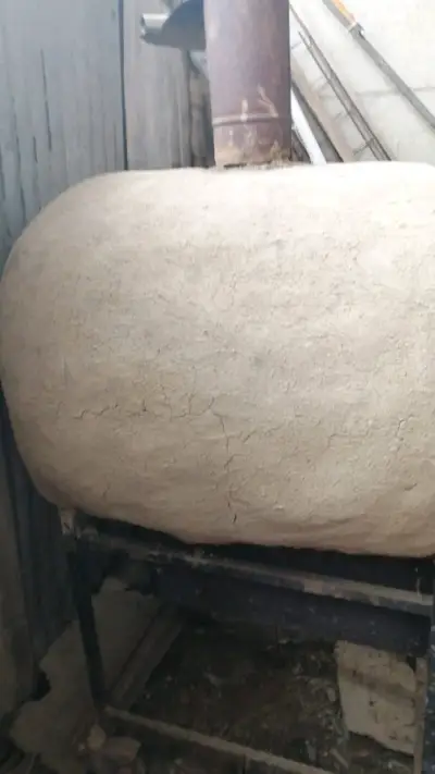 Horno de tambor metálico para leña - miniatura 2