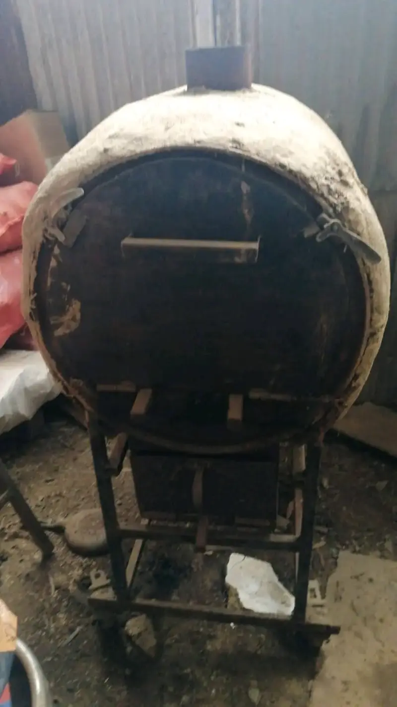 Horno de tambor metálico para leña - 3