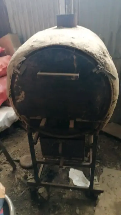 Horno de tambor metálico para leña - miniatura 3