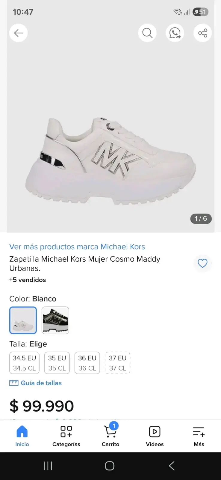 Zapatillas deportivas blancas MK de plataforma - 2