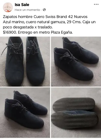 Zapatos gamuza natural nuevos 42 - miniatura 1