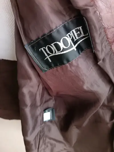 Chaqueta de cuero marrón para mujer - miniatura 3